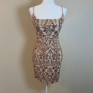 Windsor Women's Medium Gold Sequin Dress